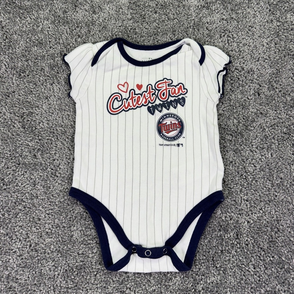Minnesota Twins Shirt Girls 12M White MLB Baseball Genuine Merchandise Fan